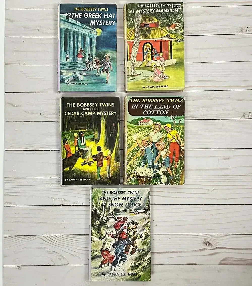 Vintage The Bobbsey Twins by Laura Lee Hope Lot 5 Books 1940s-1960's Hard Cover